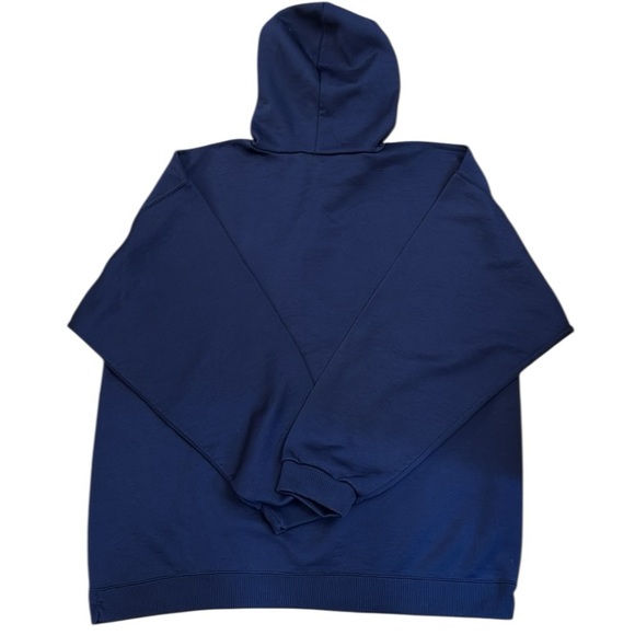 90’s Y2K Adidas Trefoil Logo Hoodie Navy Blue & White Made in USA Size Large - Picture 5 of 8